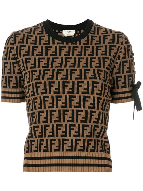 fendi logo short sleeve sweater|fendi sweaters for men.